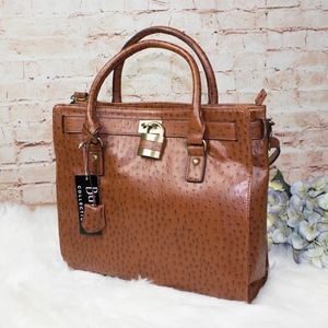 Faux Ostrich lock bag